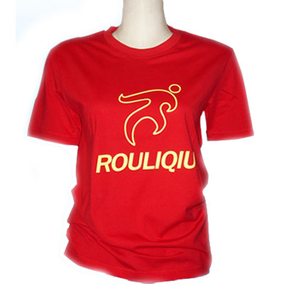 柔力球短袖圆领运动服 82E01纯棉短袖(红色)图片